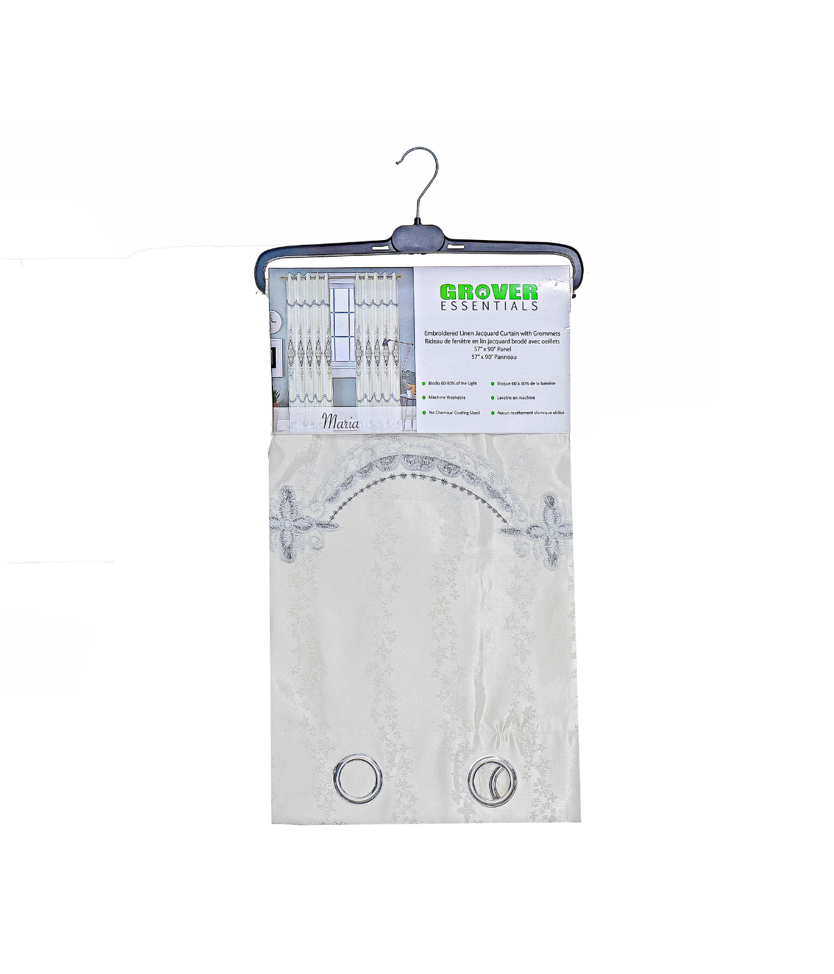 DrapeCo Eyelet Window Curtain — Grey