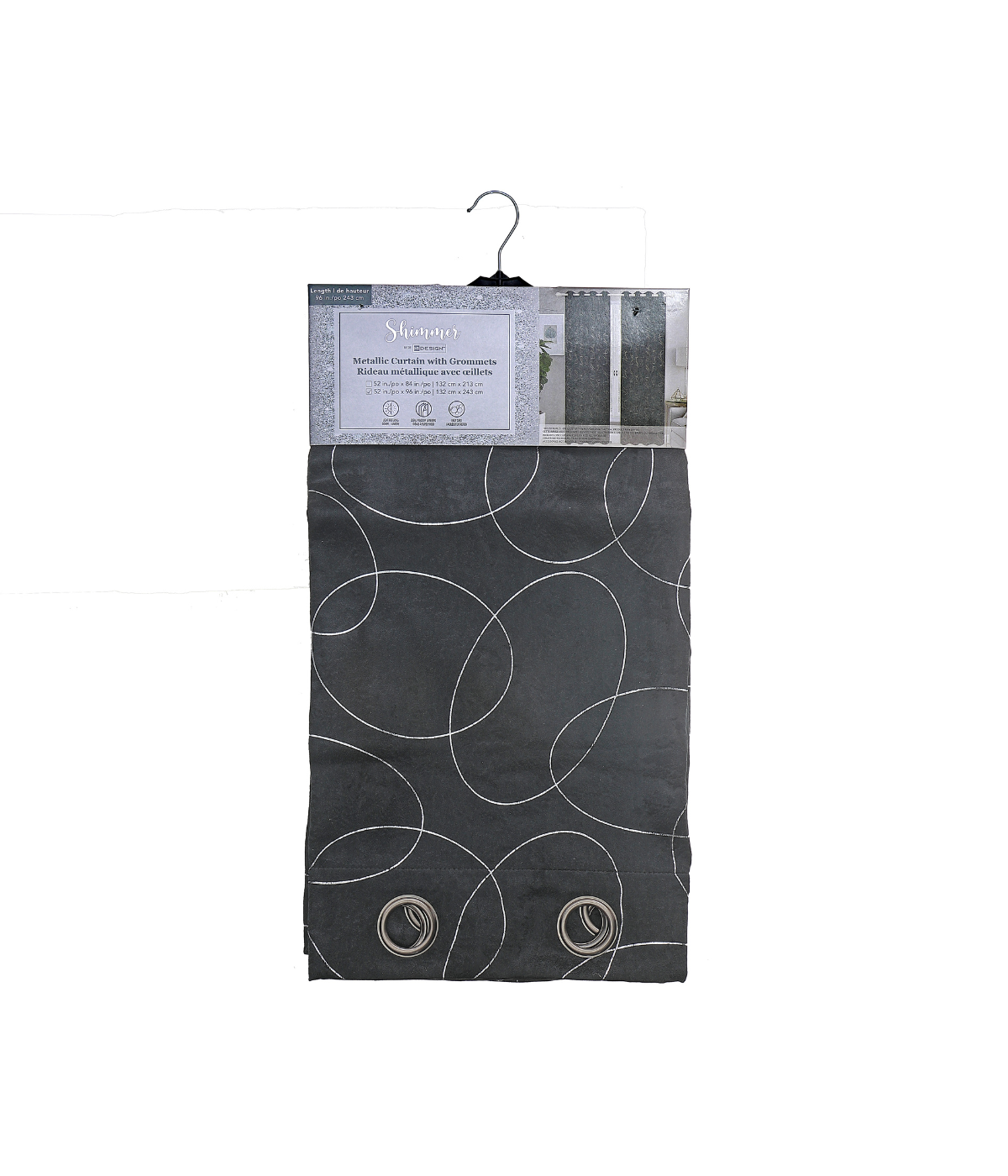 DrapeCo Eyelet Window Curtain — Grey