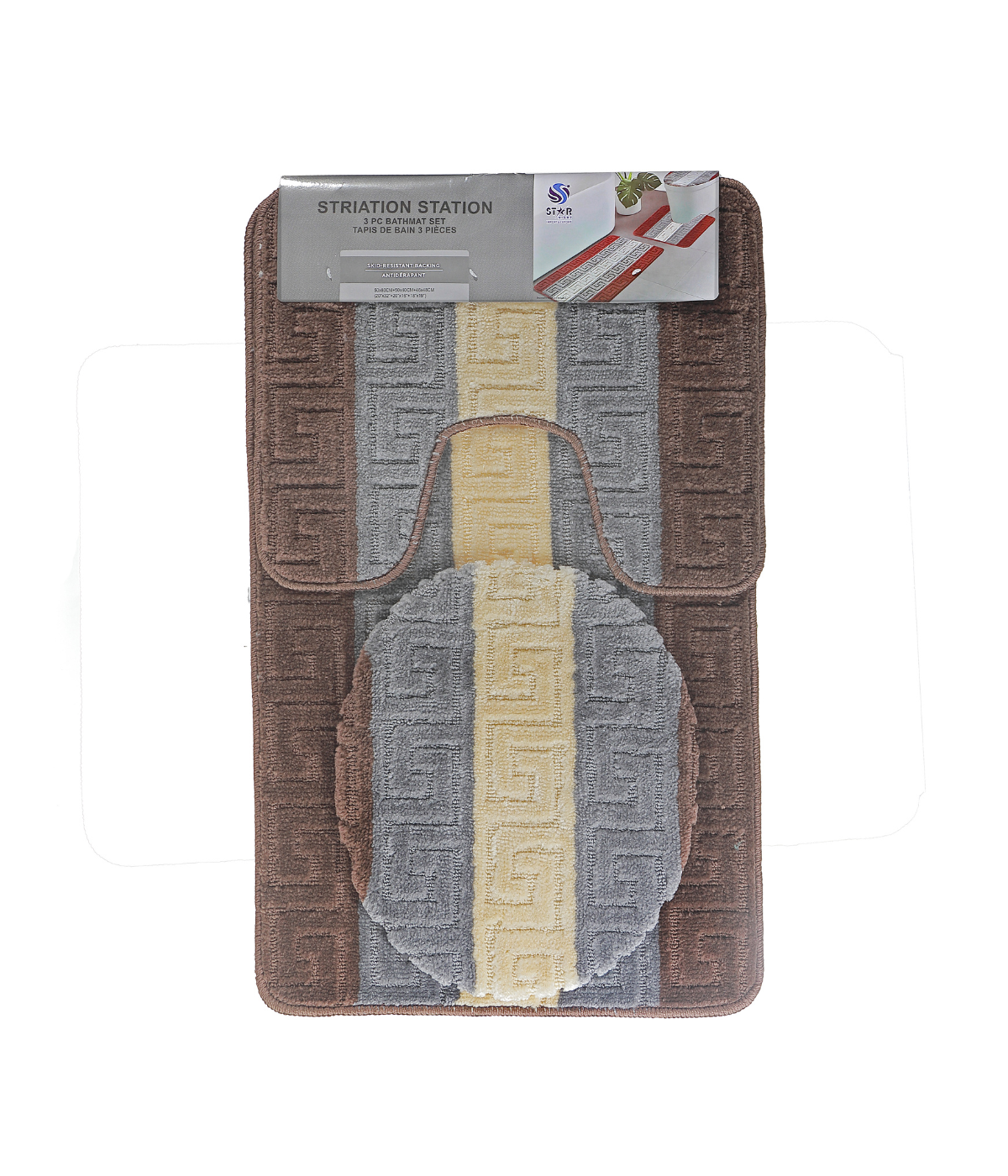 NoSlip 3-Piece Bath Mat Set — Charcoal