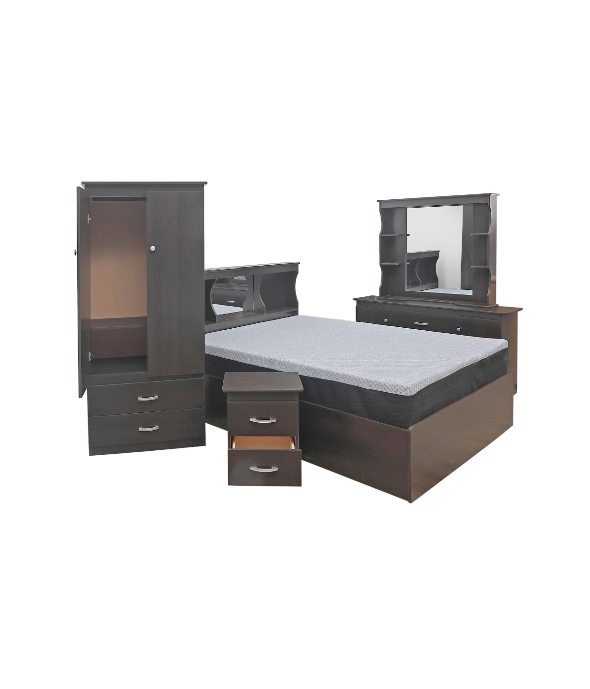 SlumberCo Queen Bedroom Set — Walnut