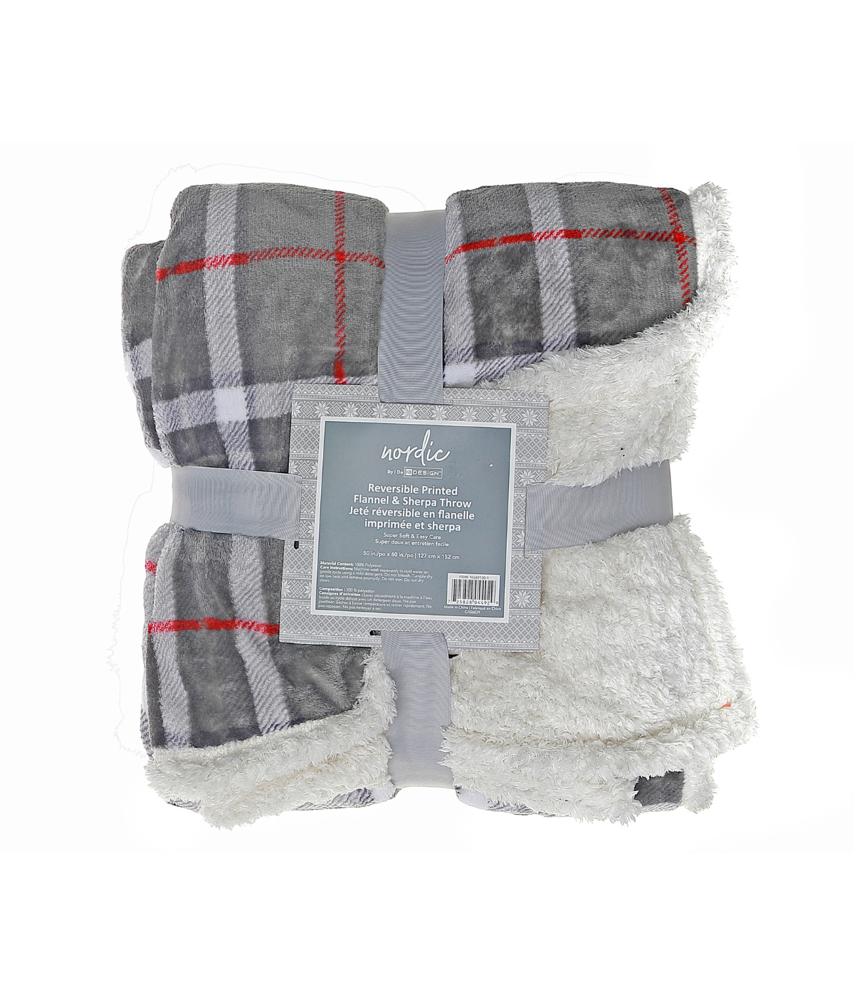 Printed Flannel & Sherpa Throw1
