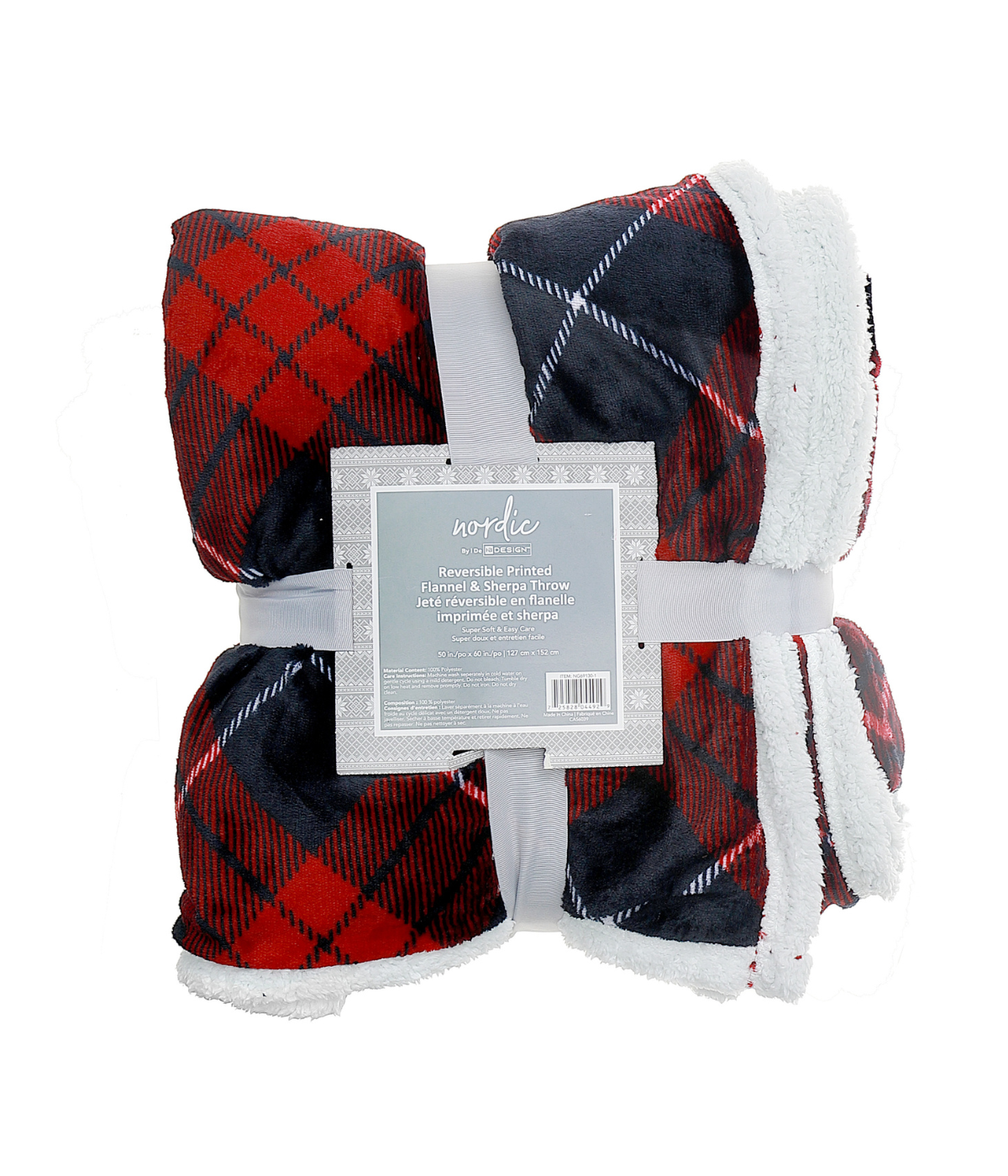 Printed Flannel & Sherpa Throw2