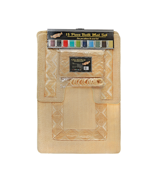 15Pc Bath Mat Set1