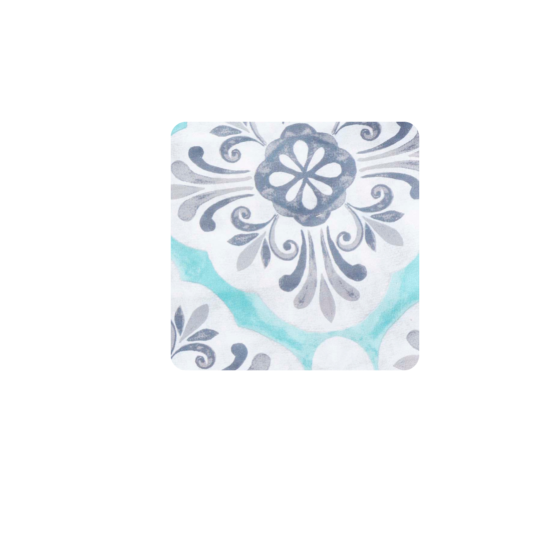 Fabric Shower Curtain and Hooks