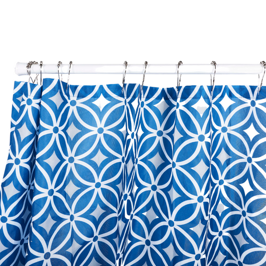 Fabric Shower Curtain and Hooks
