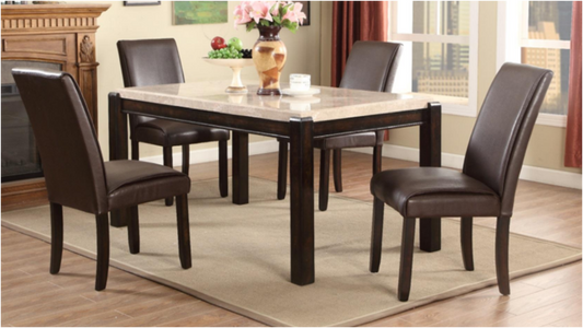 7 Piece Faux Marble Dining Set
